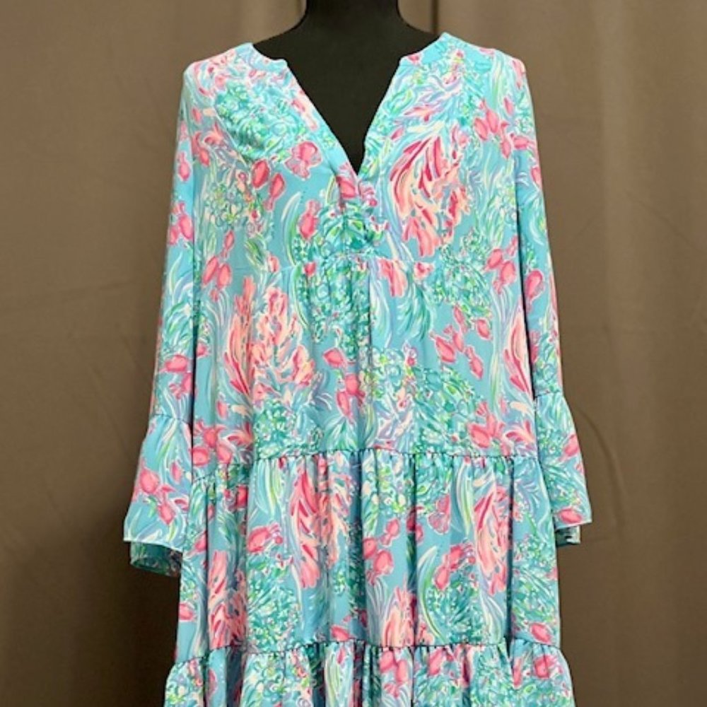 Lilly Pulitzer Gabriel Dress - Amalfi Blue – Size 12 Large